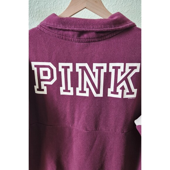 PINK Maroon jersey logo half-zip sweatshirt - Picture 5 of 6